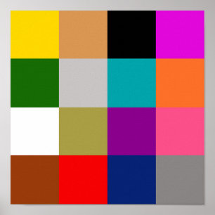 Kleurrijke vette kleur blokken ontwerp poster