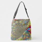 Kleurrijke Vette Levendige Groovy Trippy Fractal S Crossbody Tas (Achterkant)