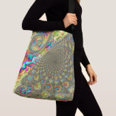 Kleurrijke Vette Levendige Groovy Trippy Fractal S Crossbody Tas (Dichtbij)