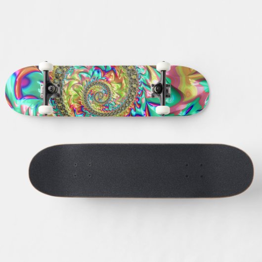 Kleurrijke Vette Levendige Groovy Trippy Fractal S Persoonlijk Skateboard (Horizontaal)