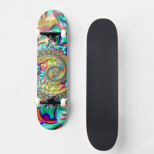 Kleurrijke Vette Levendige Groovy Trippy Fractal S Persoonlijk Skateboard (Voorkant)