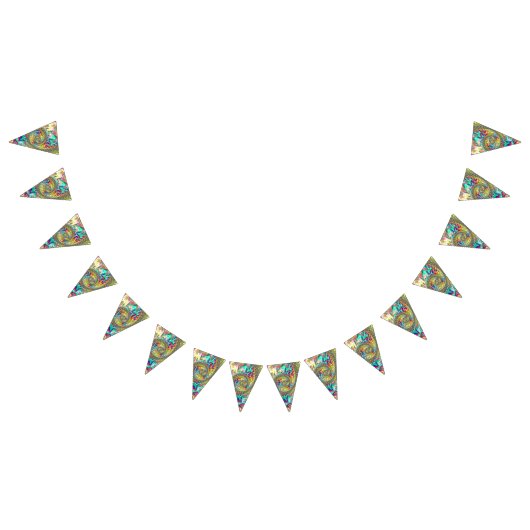 Kleurrijke Vette Levendige Groovy Trippy Fractal S Vlaggetjes (Alle)