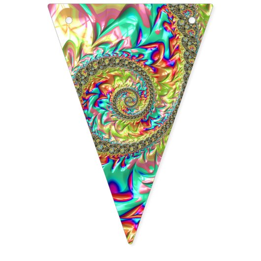 Kleurrijke Vette Levendige Groovy Trippy Fractal S Vlaggetjes (Derde vlag)
