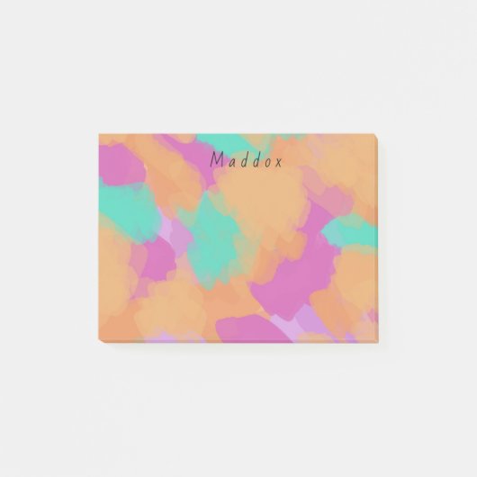 Kleurrijke Vette Moderne Artiestenpatroon + Douane Post-it® Notes (Voorkant)