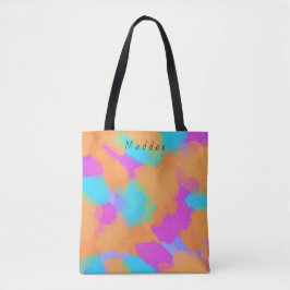 Kleurrijke Vette Moderne Artiestenpatroon + Douane Tote Bag