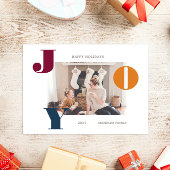 Kleurrijke Vette Moderne Script Foto Vakantie Kaar Feestdagenkaart