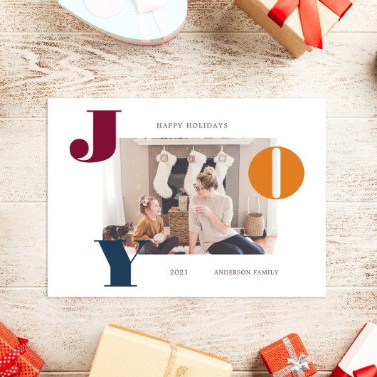 Kleurrijke Vette Moderne Script Foto Vakantie Kaar Feestdagenkaart