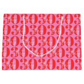 Kleurrijke Vette Roze en Rode 30ste Verjaardag Groot Cadeauzakje (Voorkant)