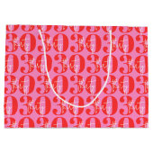 Kleurrijke Vette Roze en Rode 30ste Verjaardag Groot Cadeauzakje (Achterkant)