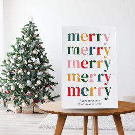 Kleurrijke Vette Typografie Vrolijk Kerstfeest Medium Cadeauzakje