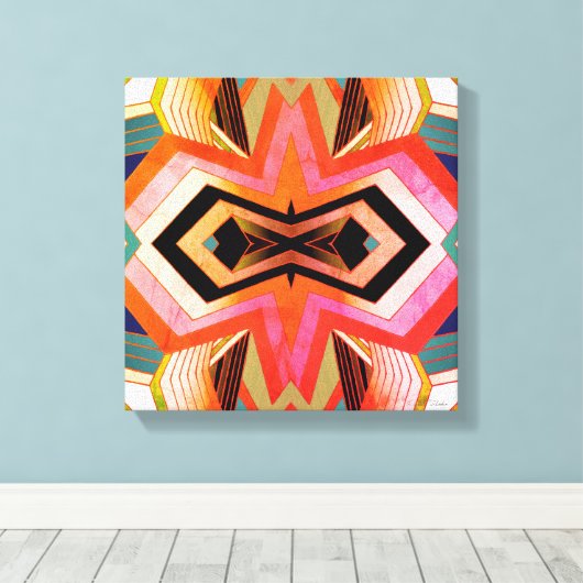 Kleurrijke  Vibes Geometrisch Canvas Afdruk (Insitu (Houten vloer))