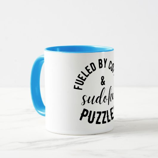 Kleurrijke Vibes: Pas de Mok van de Sudoku-koffie (Voorkant links)