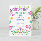 Kleurrijke Vibrant Fiesta Moederdag Brunch Kaart (Staand voorkant)