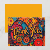 Kleurrijke Vibrant Flat Bedankt Card (Voorkant / Achterkant)