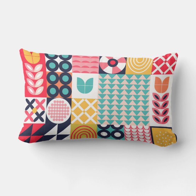 Kleurrijke Vibrant Funky Kussen (Achterkant)