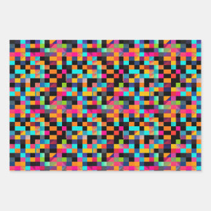 Kleurrijke Vibrant Geometrische Vormen Patroon Inpakpapier Vel