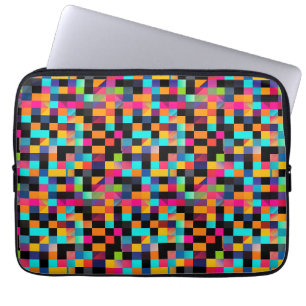 Kleurrijke Vibrant Geometrische Vormen Patroon Laptop Sleeve