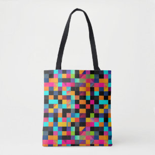 Kleurrijke Vibrant Geometrische Vormen Patroon Tote Bag