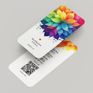 Kleurrijke Vibrant Lotus Minimal White Visitekaartje