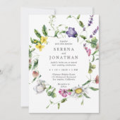 Kleurrijke Vibrant Spring Bloemen Waterverf bruilo Kaart (Voorkant)