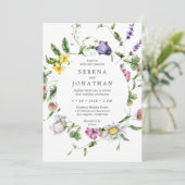 Kleurrijke Vibrant Spring Bloemen Waterverf bruilo Kaart (Staand voorkant)