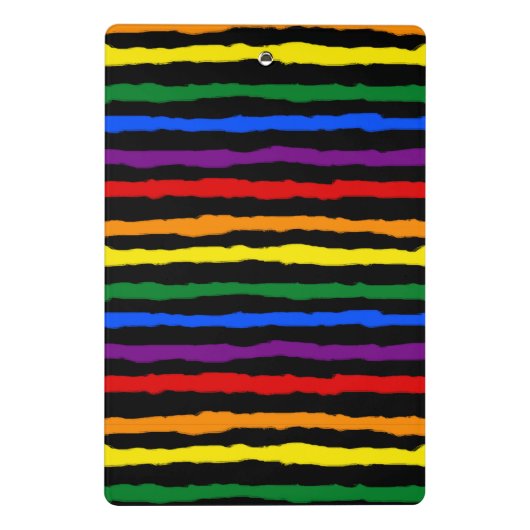 Kleurrijke vibrant Stripes regenboog op aangepaste Mini Klembord (Achterkant)