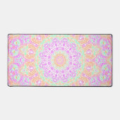 Kleurrijke Vibrant Trippy Hippie Boho Mandala Bureaumat (Voorkant)