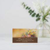 kleurrijke Victoriaans bloemen  visitekaartjes (Staand voorkant)