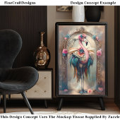 Kleurrijke Victoriaans Carnaval Flamingo BH4 Decou Tissuepapier