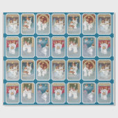 Kleurrijke Victoriaans Kerst Engel Collage Cadeaupapier (Vlak)