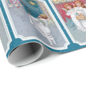 Kleurrijke Victoriaans Kerst Engel Collage Cadeaupapier (Rol Hoek)
