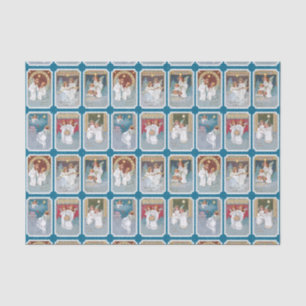 Kleurrijke Victoriaans Kerst Engel Collage Tissuepapier