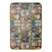 Kleurrijke  Victoriaans Kerst Kaart Collage Badmat (Voorkant Verticaal)