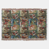 Kleurrijke  Victoriaans Kerst Kaart Collage Deken (Voorkant)