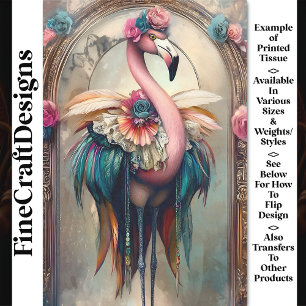 Kleurrijke Victoriaanse Carnaval Flamingo BH5 Deco Tissuepapier
