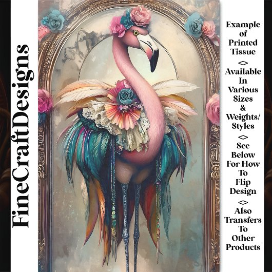 Kleurrijke Victoriaanse Carnaval Flamingo BH5 Deco Tissuepapier