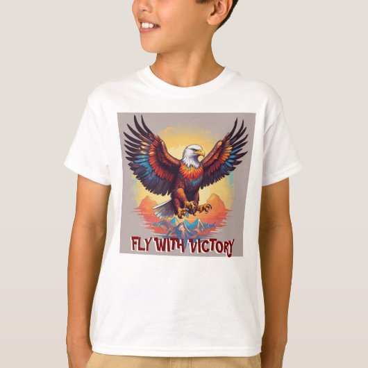 Kleurrijke Victory Spirit Eagle T-shirt Collectie (Voorkant)