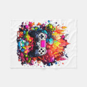 Kleurrijke Videogame Controller Tie Dye Cool Gamer Fleece Deken (Voorkant (Horizontaal))