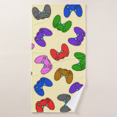 Kleurrijke videospelbesturingen badhanddoek (Badhanddoek)