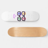 Kleurrijke vier ogen bril Skateboarddek Skateboard (Horizontaal)