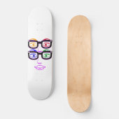 Kleurrijke vier ogen bril Skateboarddek Skateboard (Voorkant)