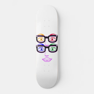 Kleurrijke vier ogen bril Skateboarddek Skateboard