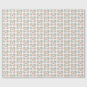 Kleurrijke Vier Poinsettias Motief Vrolijk Kerstfe Cadeaupapier (Vlak)