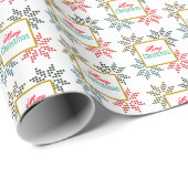 Kleurrijke Vier Poinsettias Motief Vrolijk Kerstfe Cadeaupapier (Rol Hoek)