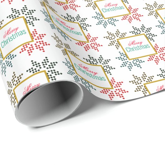 Kleurrijke Vier Poinsettias Motief Vrolijk Kerstfe Cadeaupapier (Rol Hoek)