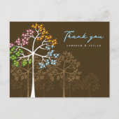 Kleurrijke vier seizoensgebottelde bomen moderne b briefkaart (Voorkant)