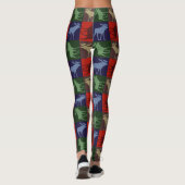 Kleurrijke vier vierkante elanden patroon leggings (Achterkant)