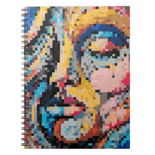 Kleurrijke viering in pixelstijl notitieboek (Voorkant)