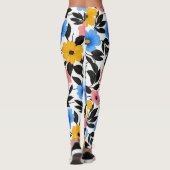 Kleurrijke viering van bloemen en bladeren leggings (Achterkant)