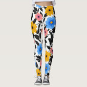 Kleurrijke viering van bloemen en bladeren leggings (Voorkant)